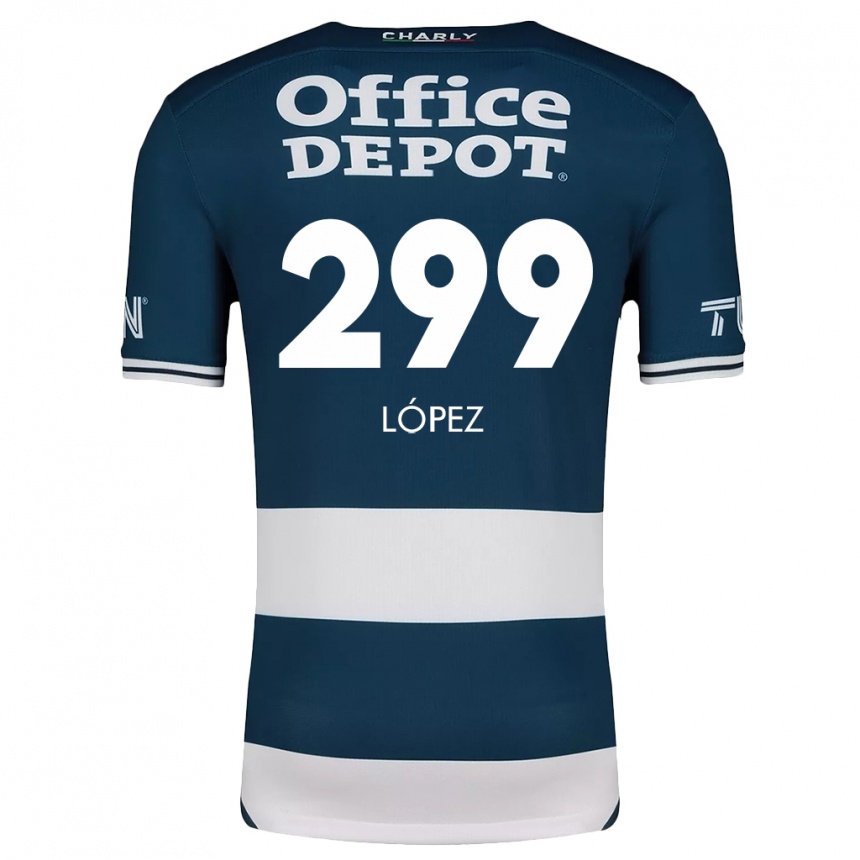 Niño Fútbol Camiseta Santiago López #299 Azul Blanco 1ª Equipación 2024/25