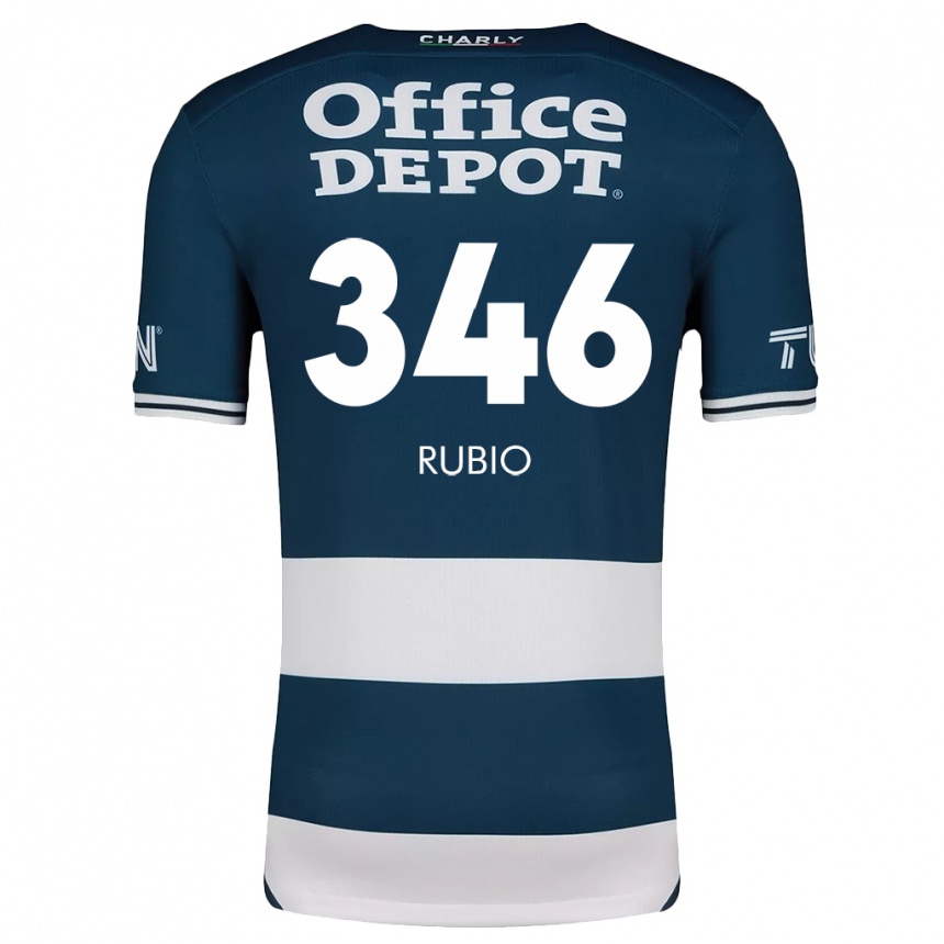 Niño Fútbol Camiseta Mateo Rubio #346 Azul Blanco 1ª Equipación 2024/25