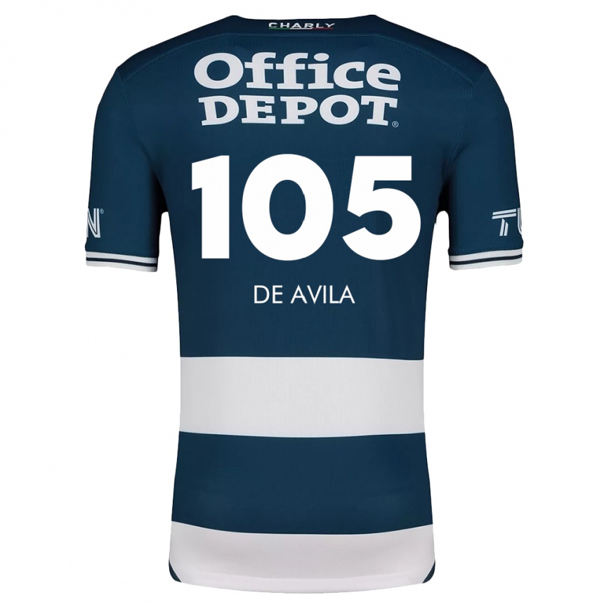 Niño Fútbol Camiseta José De Ávila #105 Azul Blanco 1ª Equipación 2024/25