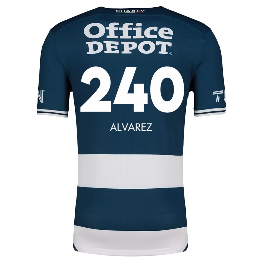 Niño Fútbol Camiseta Gael Álvarez #240 Azul Blanco 1ª Equipación 2024/25