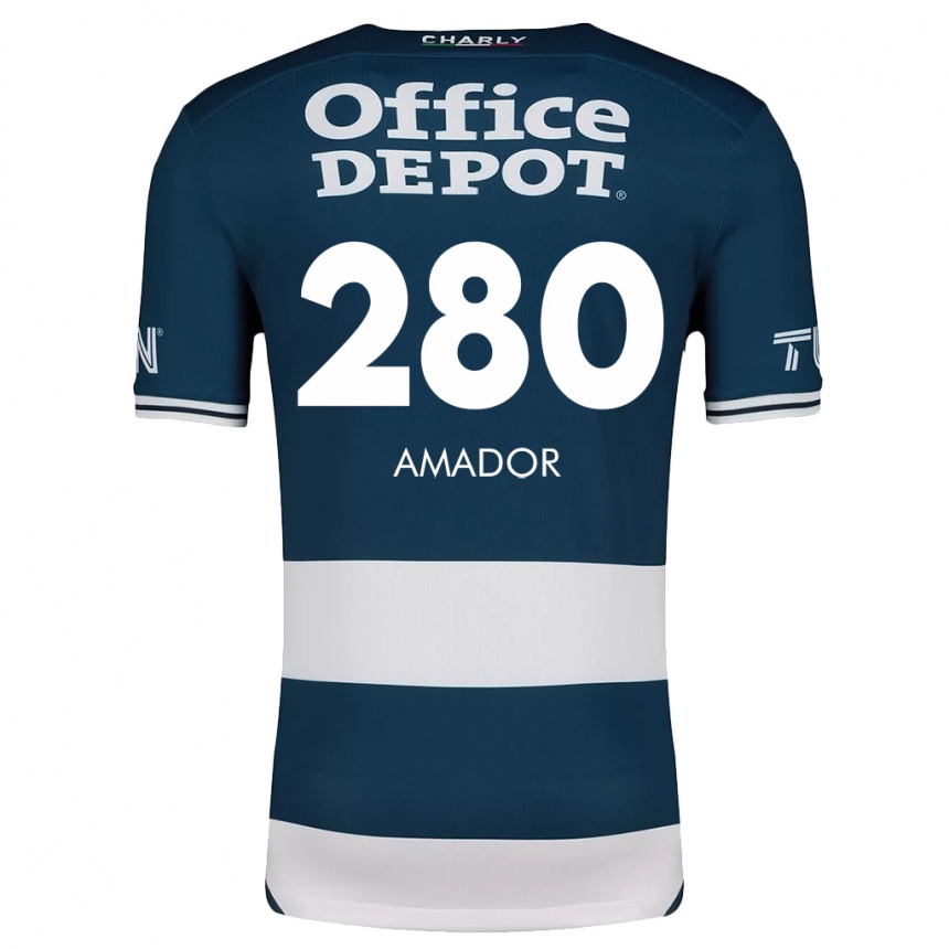 Niño Fútbol Camiseta Santiago Amador #280 Azul Blanco 1ª Equipación 2024/25