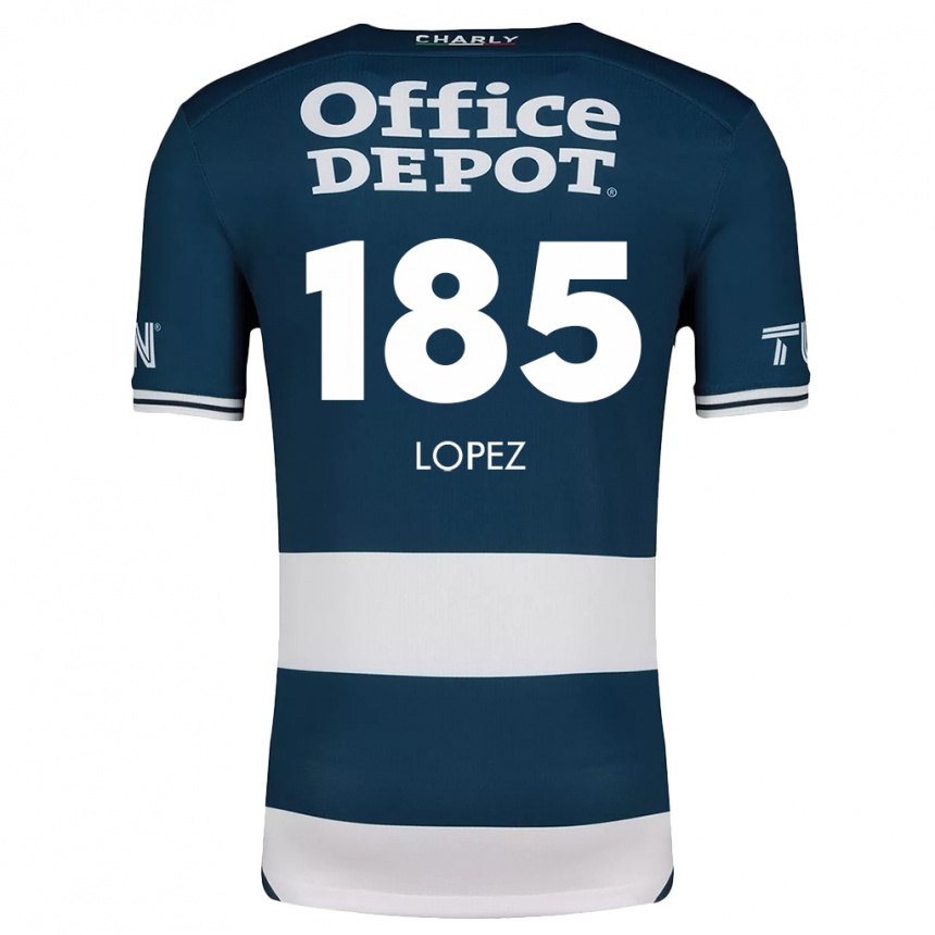 Niño Fútbol Camiseta René López #185 Azul Blanco 1ª Equipación 2024/25