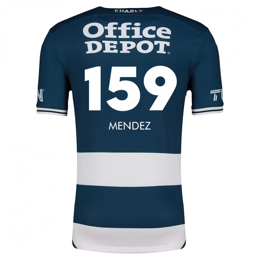 Niño Fútbol Camiseta Daniel Méndez #159 Azul Blanco 1ª Equipación 2024/25