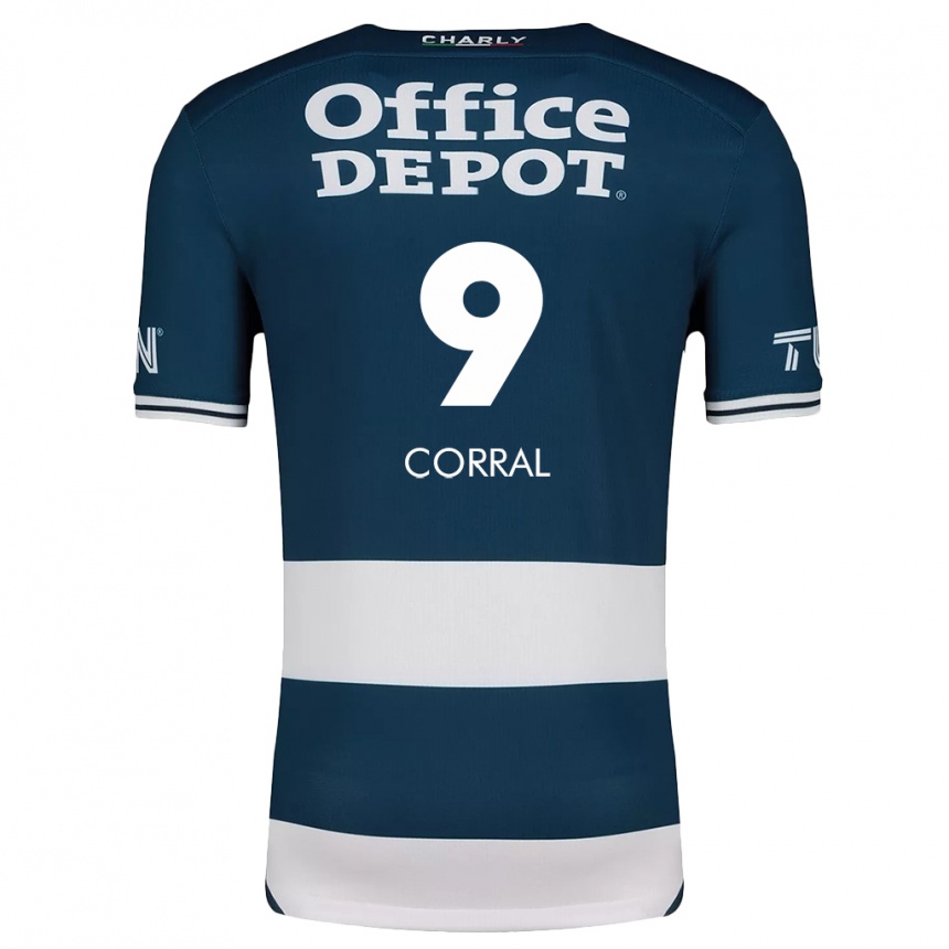 Niño Fútbol Camiseta Charlyn Corral #9 Azul Blanco 1ª Equipación 2024/25