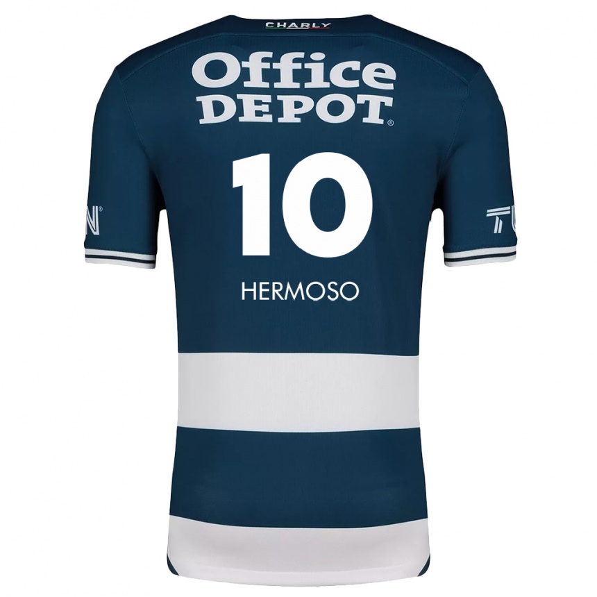 Niño Fútbol Camiseta Jennifer Hermoso #10 Azul Blanco 1ª Equipación 2024/25