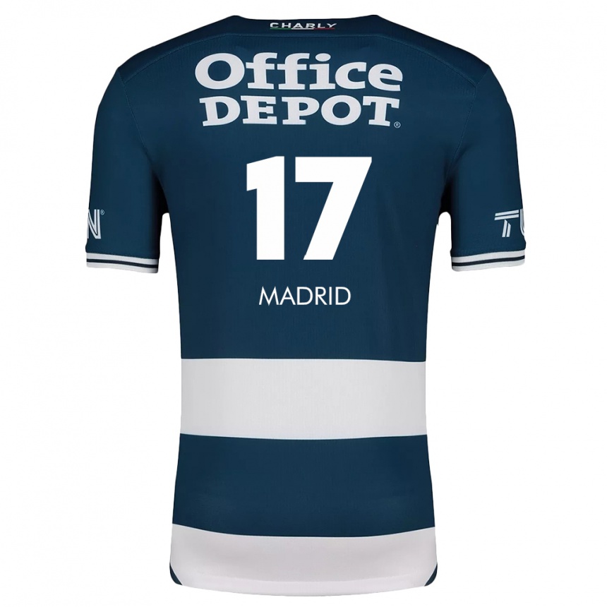 Niño Fútbol Camiseta Yanín Madrid #17 Azul Blanco 1ª Equipación 2024/25