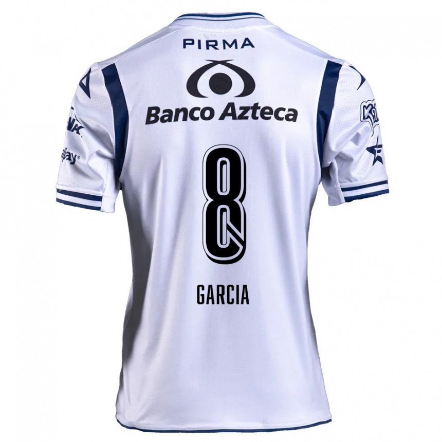 Niño Fútbol Camiseta Luis García #8 Blanco Azul Marino 1ª Equipación 2024/25