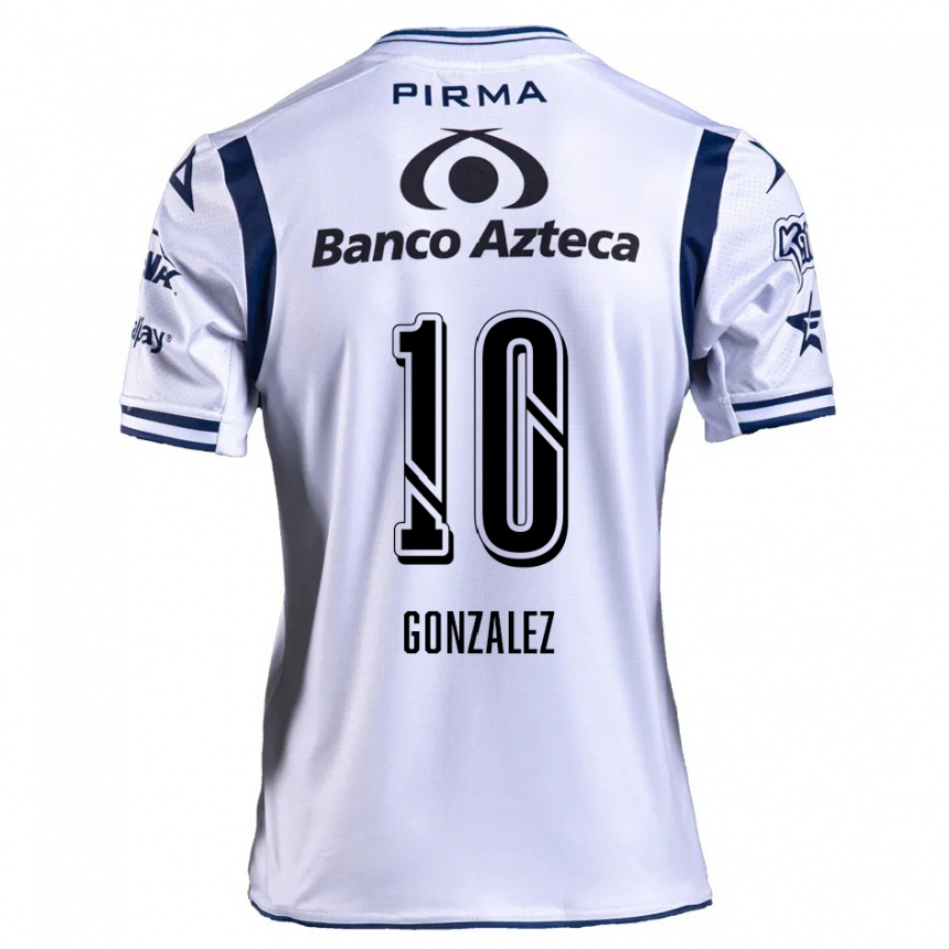 Niño Fútbol Camiseta Jair González #10 Blanco Azul Marino 1ª Equipación 2024/25