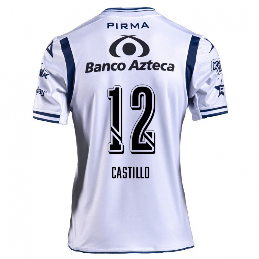 Niño Fútbol Camiseta Raúl Castillo #12 Blanco Azul Marino 1ª Equipación 2024/25