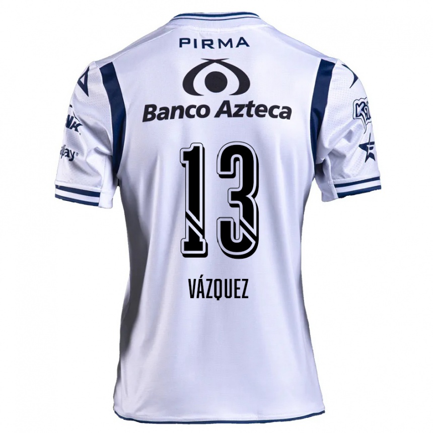 Niño Fútbol Camiseta Ivo Vázquez #13 Blanco Azul Marino 1ª Equipación 2024/25