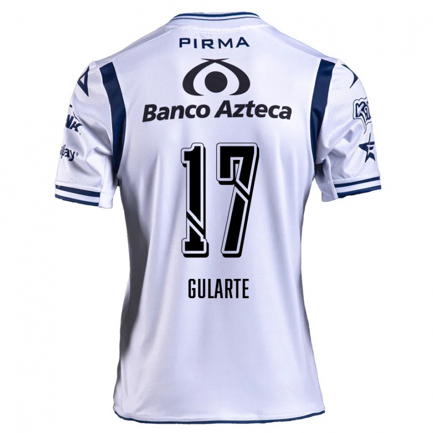 Niño Fútbol Camiseta Emanuel Gularte #17 Blanco Azul Marino 1ª Equipación 2024/25