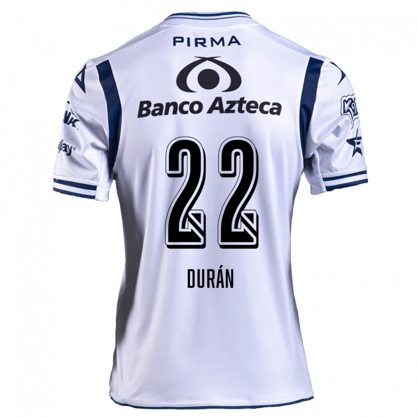 Niño Fútbol Camiseta Rafael Durán #22 Blanco Azul Marino 1ª Equipación 2024/25