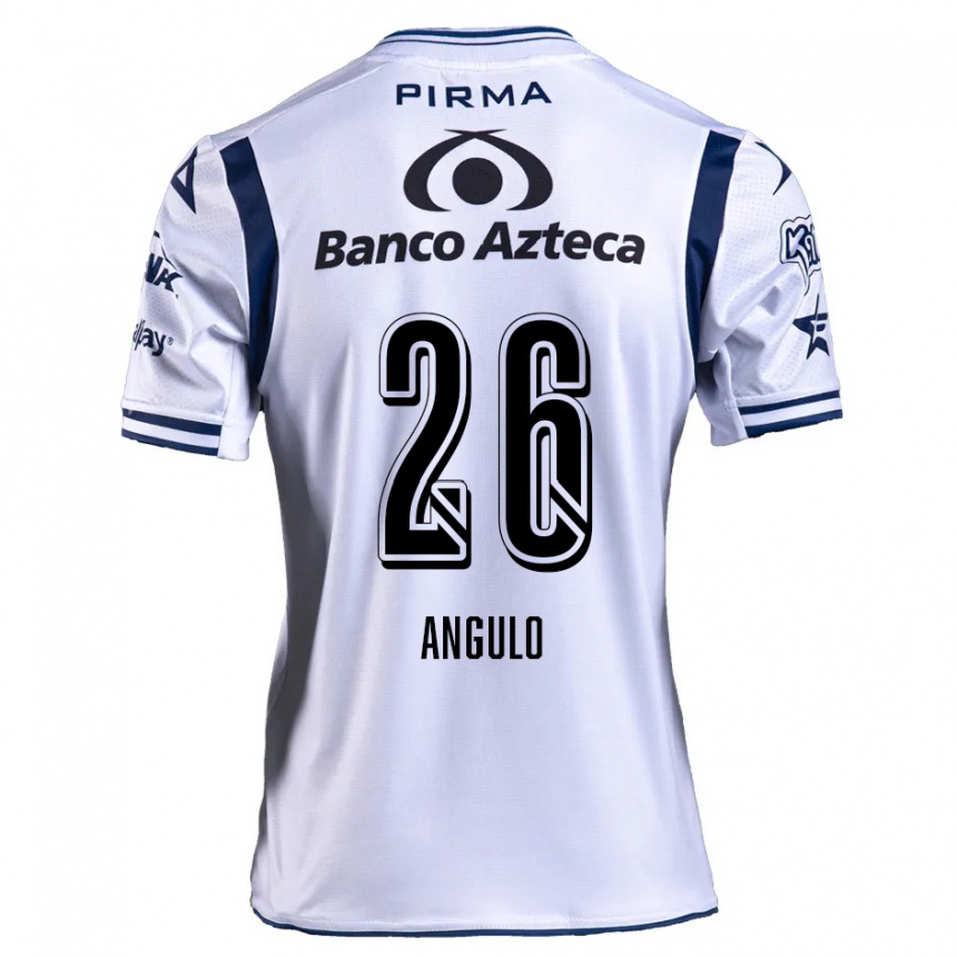 Niño Fútbol Camiseta Brayan Angulo #26 Blanco Azul Marino 1ª Equipación 2024/25