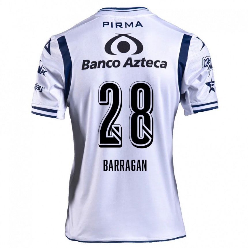 Niño Fútbol Camiseta Martín Barragán #28 Blanco Azul Marino 1ª Equipación 2024/25