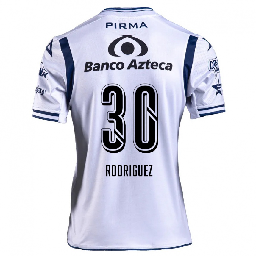 Niño Fútbol Camiseta Jesús Rodríguez #30 Blanco Azul Marino 1ª Equipación 2024/25