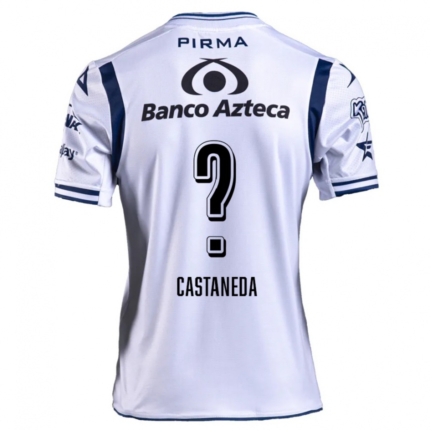 Niño Fútbol Camiseta Christian Castañeda #0 Blanco Azul Marino 1ª Equipación 2024/25