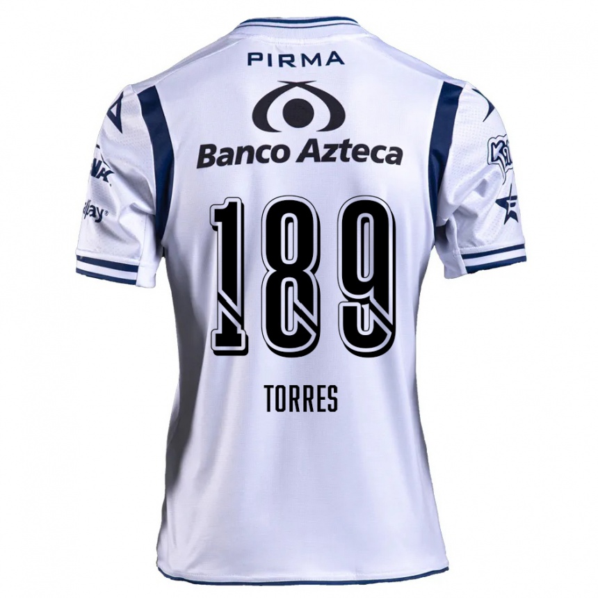 Niño Fútbol Camiseta Dylan Torres #189 Blanco Azul Marino 1ª Equipación 2024/25