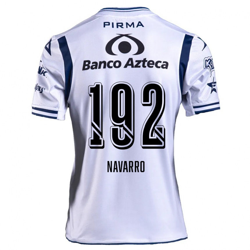 Niño Fútbol Camiseta Eduardo Navarro #192 Blanco Azul Marino 1ª Equipación 2024/25