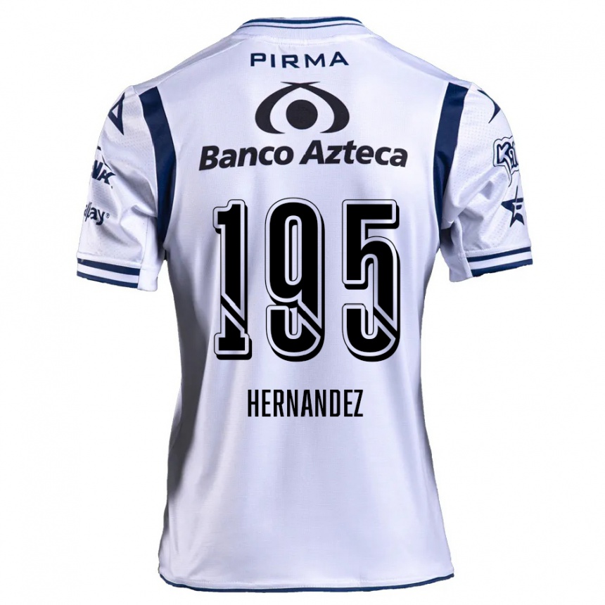 Niño Fútbol Camiseta Daniel Hernández #195 Blanco Azul Marino 1ª Equipación 2024/25