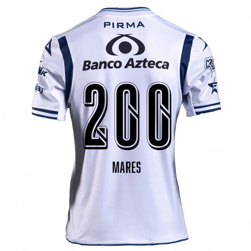 Niño Fútbol Camiseta Cristian Mares #200 Blanco Azul Marino 1ª Equipación 2024/25