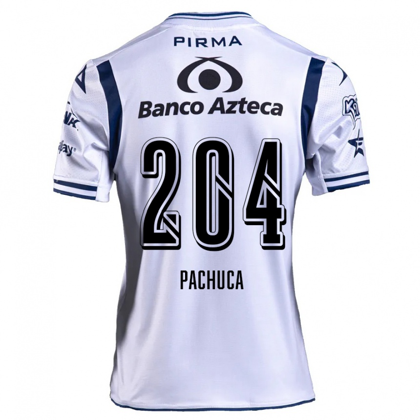 Niño Fútbol Camiseta José Pachuca #204 Blanco Azul Marino 1ª Equipación 2024/25