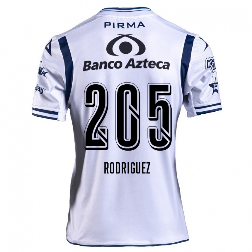 Niño Fútbol Camiseta Alberto Rodríguez #205 Blanco Azul Marino 1ª Equipación 2024/25