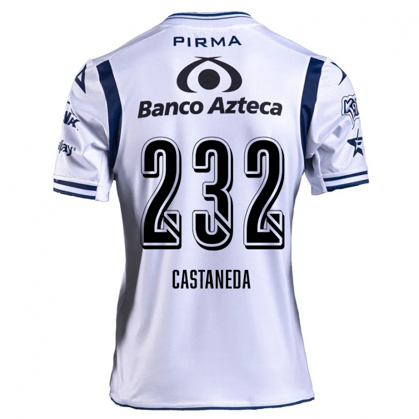 Niño Fútbol Camiseta Ángel Castañeda #232 Blanco Azul Marino 1ª Equipación 2024/25