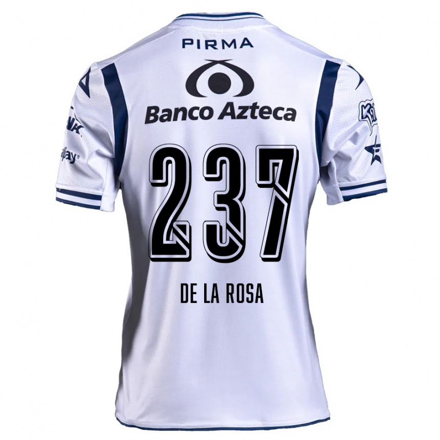 Niño Fútbol Camiseta Álvaro De La Rosa #237 Blanco Azul Marino 1ª Equipación 2024/25