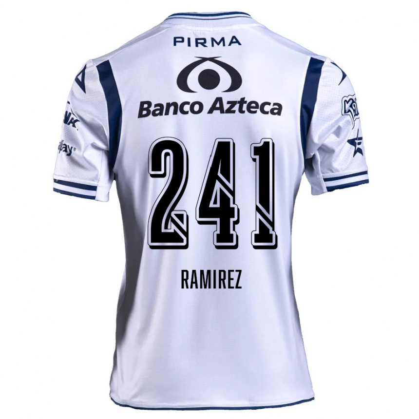 Niño Fútbol Camiseta Eduardo Ramírez #241 Blanco Azul Marino 1ª Equipación 2024/25