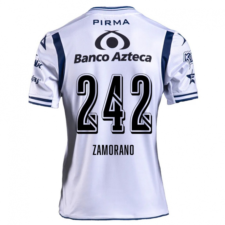 Niño Fútbol Camiseta Leonardo Zamorano #242 Blanco Azul Marino 1ª Equipación 2024/25