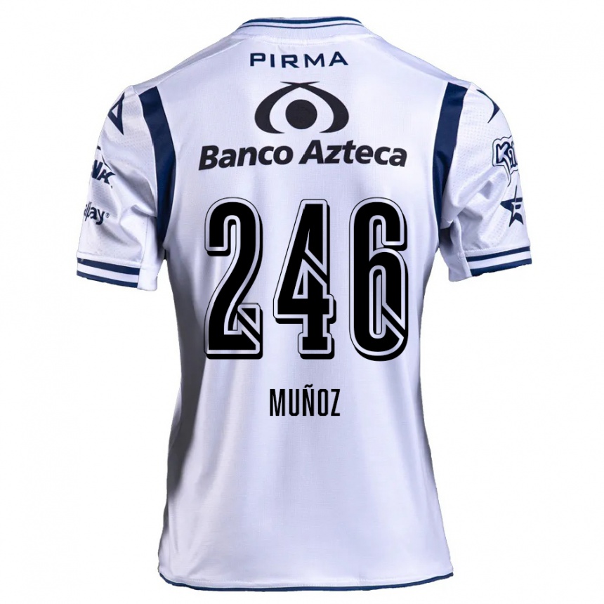 Niño Fútbol Camiseta Zamier Muñoz #246 Blanco Azul Marino 1ª Equipación 2024/25