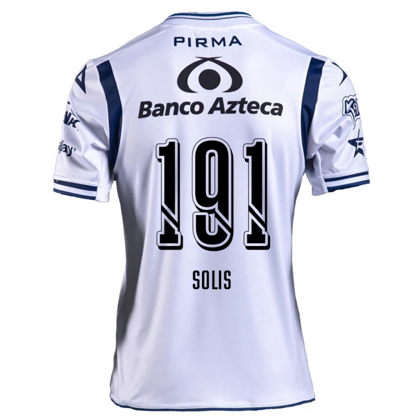 Niño Fútbol Camiseta César Solís #191 Blanco Azul Marino 1ª Equipación 2024/25