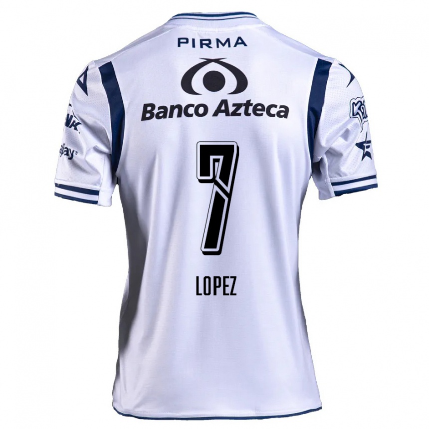 Niño Fútbol Camiseta Viridiana López #7 Blanco Azul Marino 1ª Equipación 2024/25