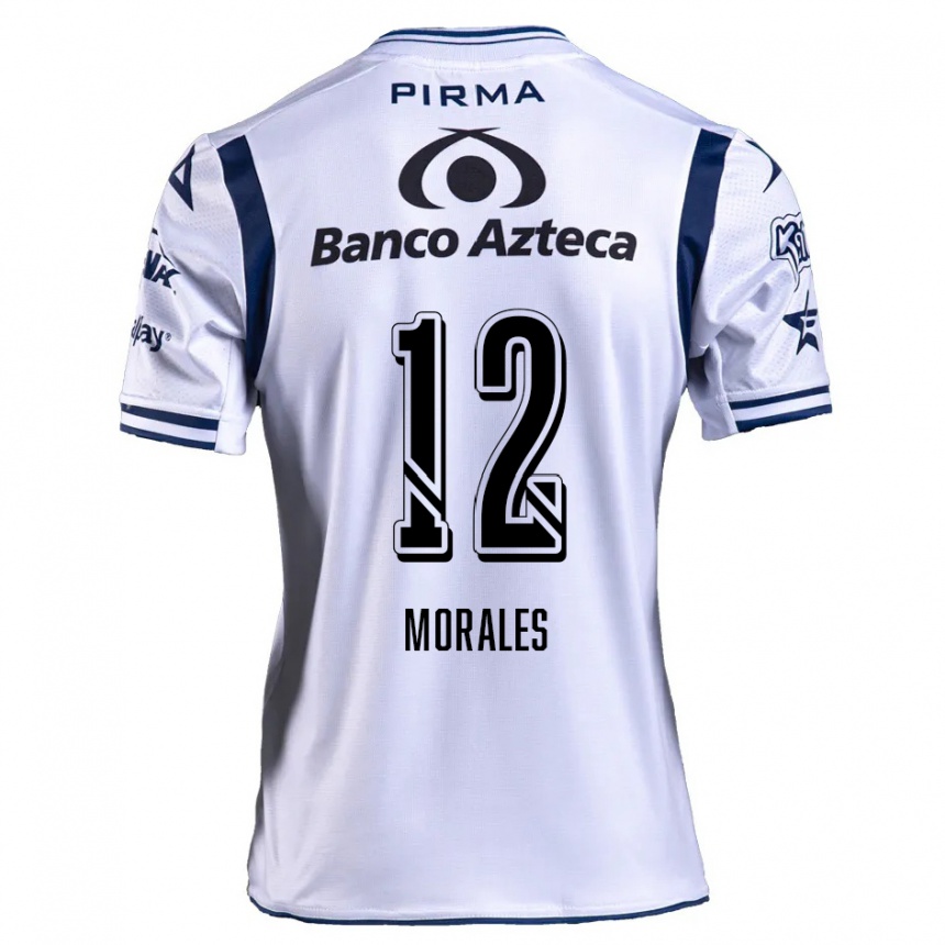 Niño Fútbol Camiseta Karla Morales #12 Blanco Azul Marino 1ª Equipación 2024/25