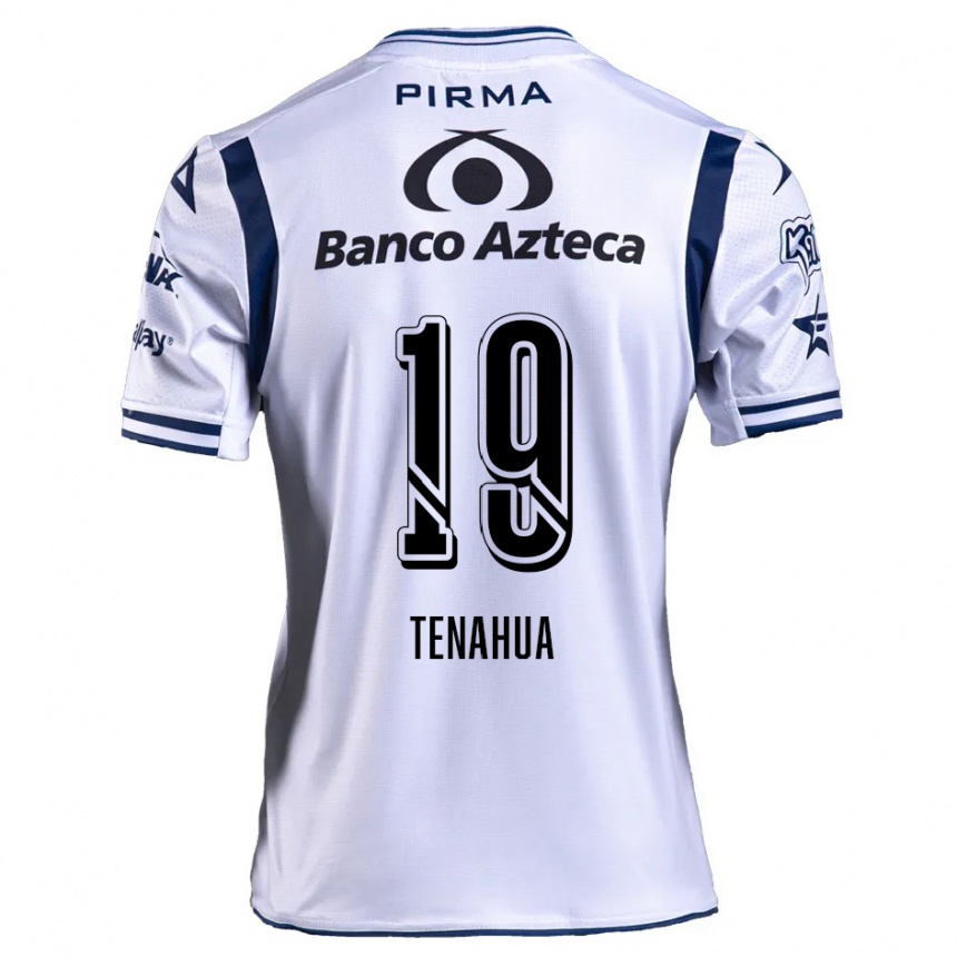 Niño Fútbol Camiseta Itzia Tenahua #19 Blanco Azul Marino 1ª Equipación 2024/25