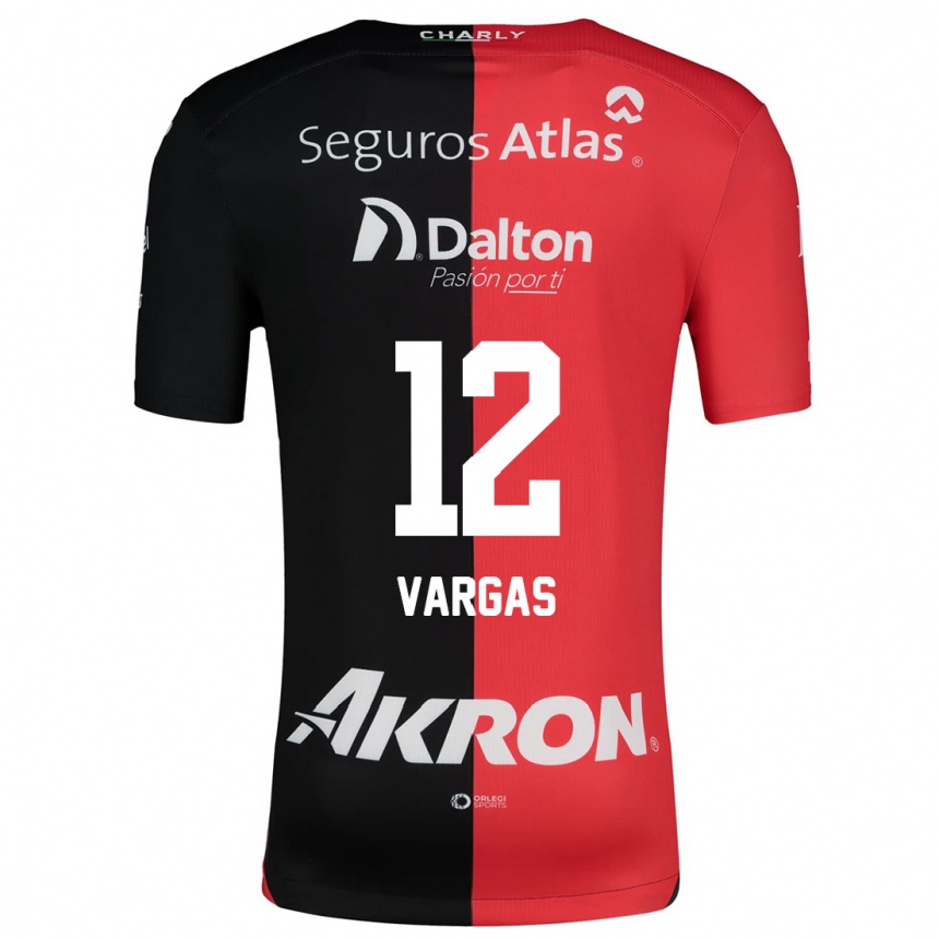 Niño Fútbol Camiseta Camilo Vargas #12 Negro Rojo 1ª Equipación 2024/25