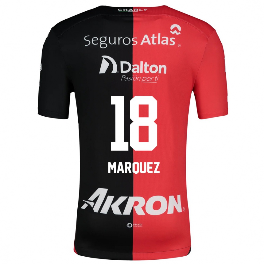 Niño Fútbol Camiseta Jeremy Márquez #18 Negro Rojo 1ª Equipación 2024/25