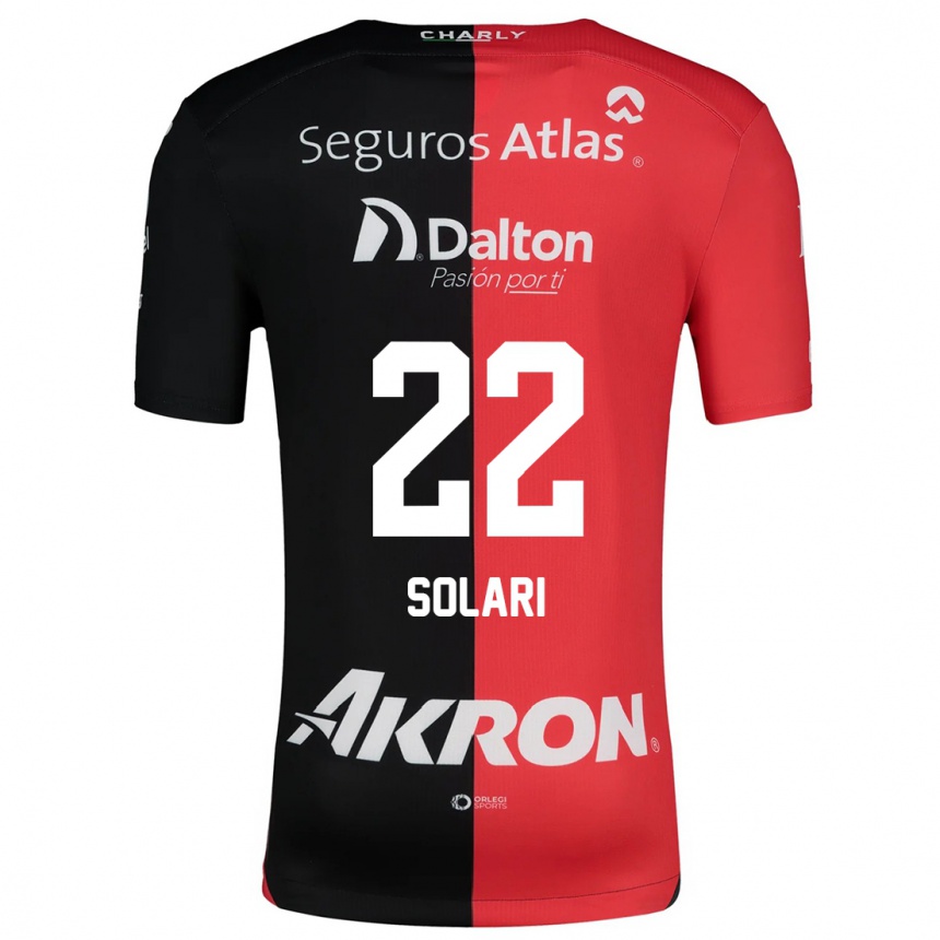 Niño Fútbol Camiseta Augusto Solari #22 Negro Rojo 1ª Equipación 2024/25