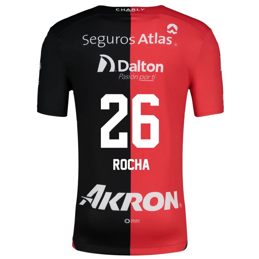 Niño Fútbol Camiseta Aldo Rocha #26 Negro Rojo 1ª Equipación 2024/25