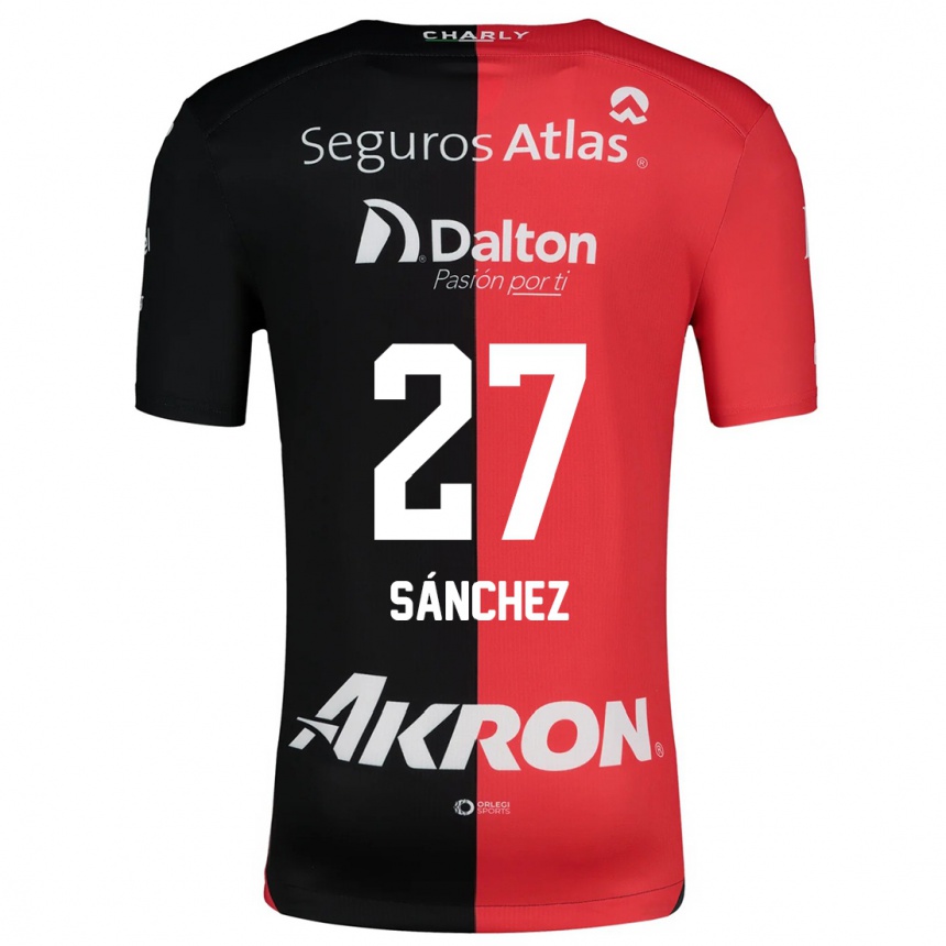 Niño Fútbol Camiseta Antonio Sánchez #27 Negro Rojo 1ª Equipación 2024/25