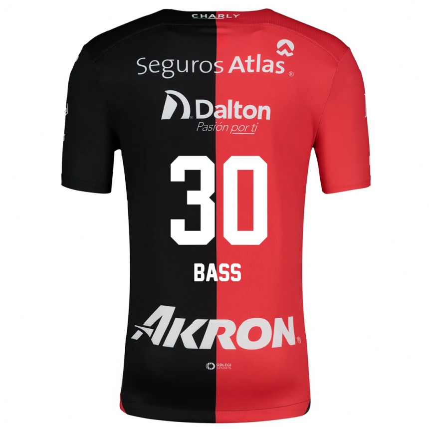 Niño Fútbol Camiseta Abraham Bass #30 Negro Rojo 1ª Equipación 2024/25