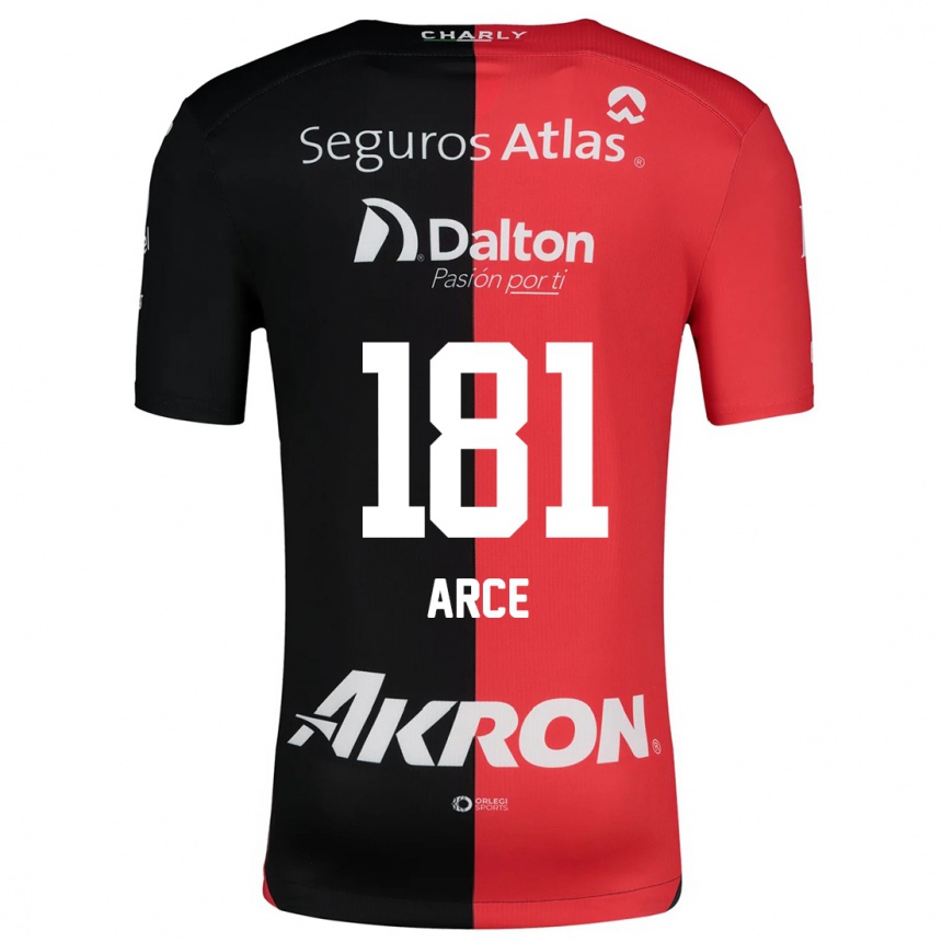 Niño Fútbol Camiseta Edson Arce #181 Negro Rojo 1ª Equipación 2024/25