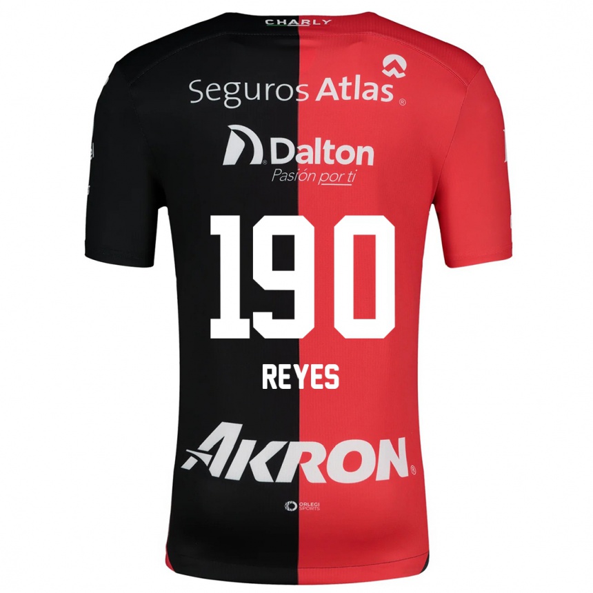 Niño Fútbol Camiseta Óscar Reyes #190 Negro Rojo 1ª Equipación 2024/25