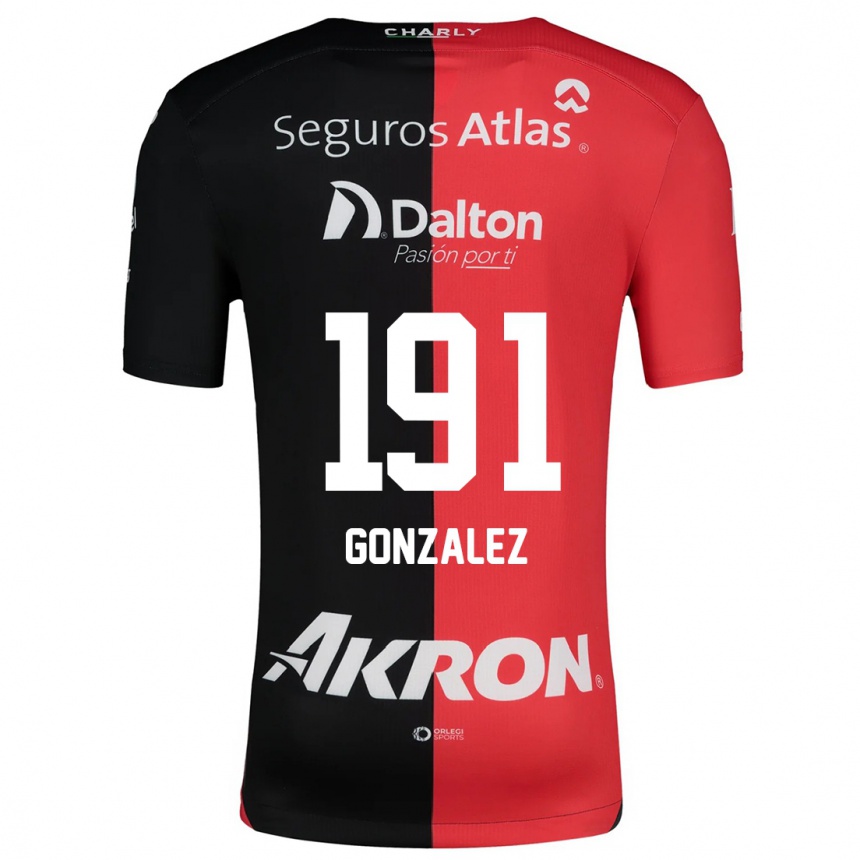 Niño Fútbol Camiseta Juan González #191 Negro Rojo 1ª Equipación 2024/25