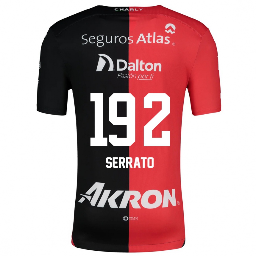 Niño Fútbol Camiseta Jesús Serrato #192 Negro Rojo 1ª Equipación 2024/25