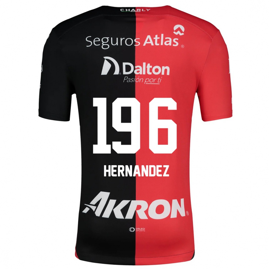 Niño Fútbol Camiseta Miguel Hernández #196 Negro Rojo 1ª Equipación 2024/25