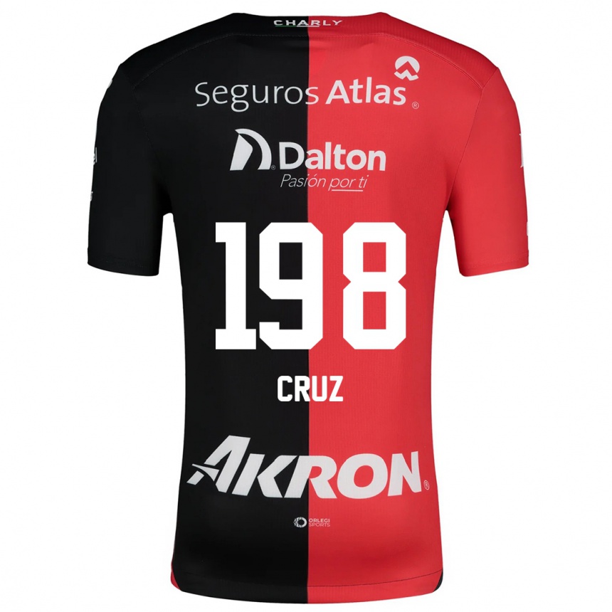 Niño Fútbol Camiseta Carlos Cruz #198 Negro Rojo 1ª Equipación 2024/25