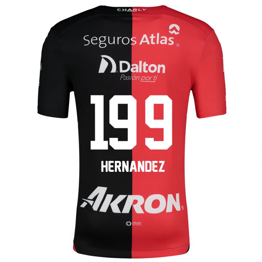 Niño Fútbol Camiseta Sergio Hernández #199 Negro Rojo 1ª Equipación 2024/25