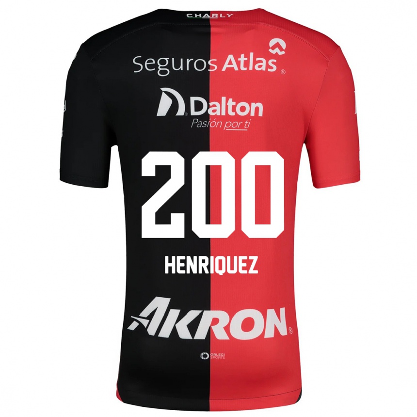 Niño Fútbol Camiseta Carlos Henríquez #200 Negro Rojo 1ª Equipación 2024/25