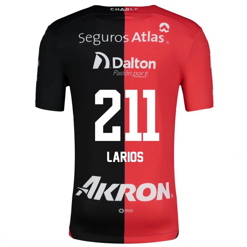 Niño Fútbol Camiseta Israel Larios #211 Negro Rojo 1ª Equipación 2024/25